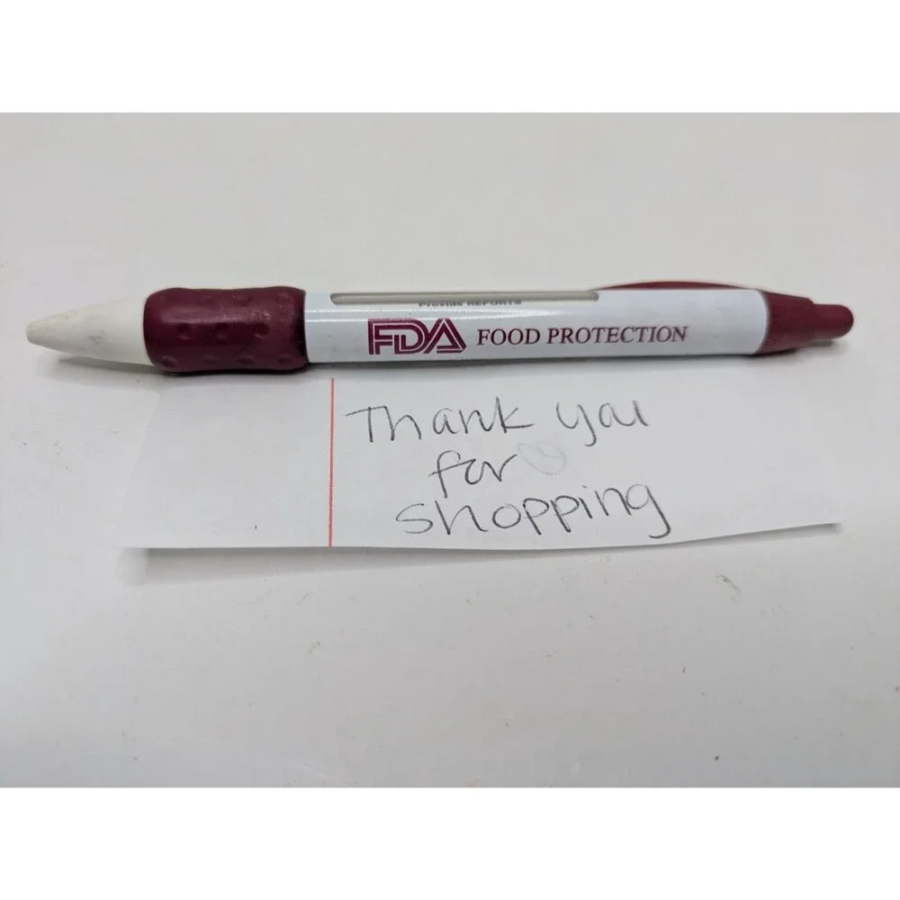 Vintage FDA Food Protection Rep Wide Body Message Black Pen USA Retractable